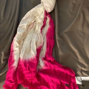 Pink and White Scarf